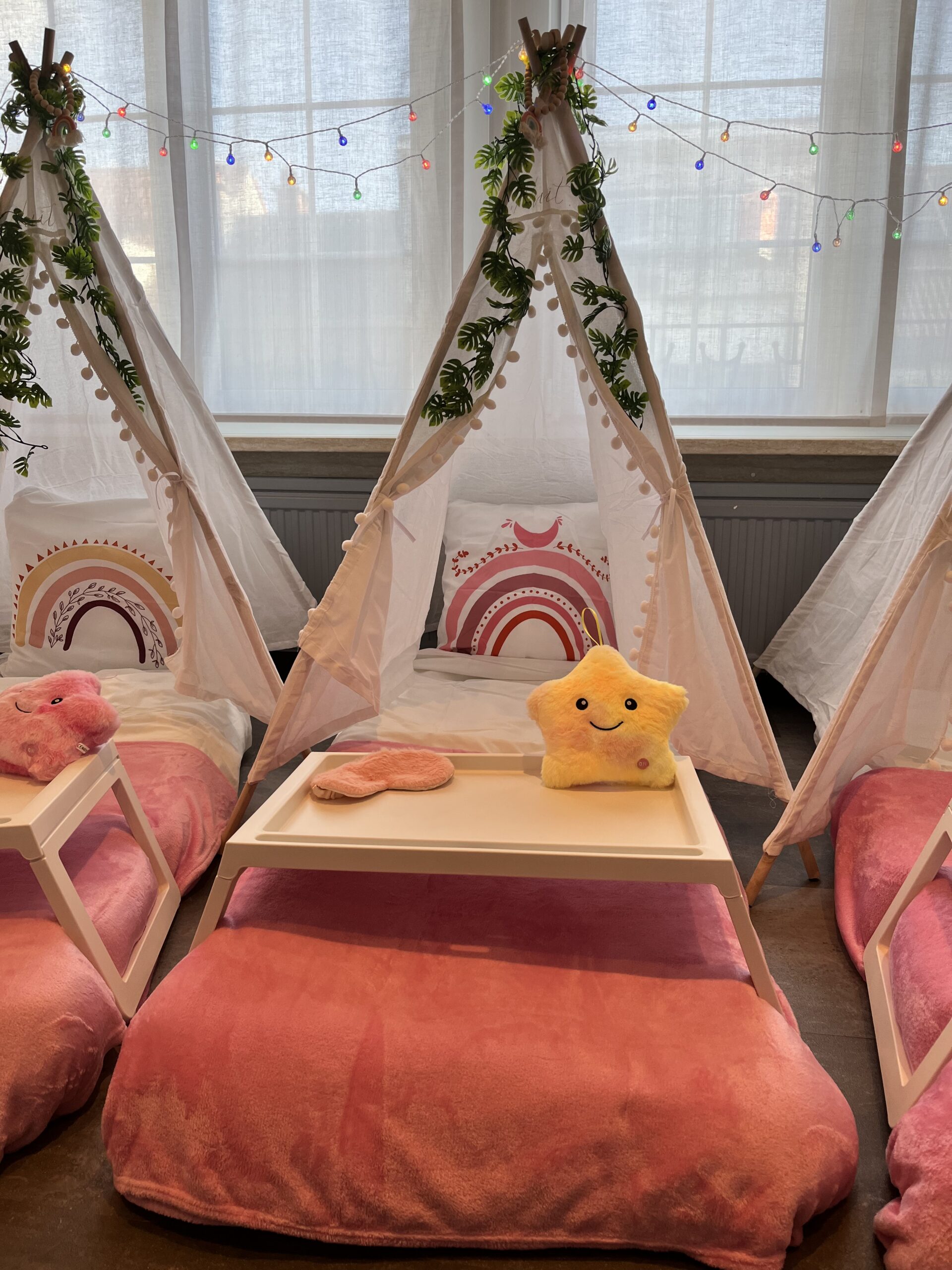 Tipi slaapfeestje tentjes met een schattige ster