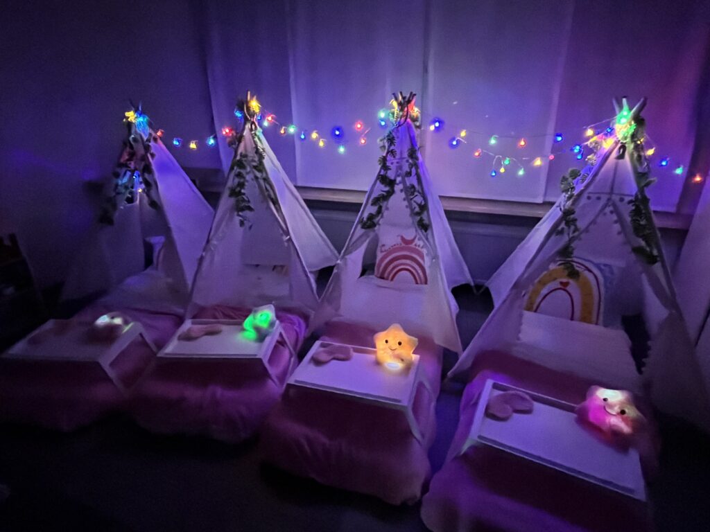 Tipi slaapfeestje tentjes lichtgevende lampjes
