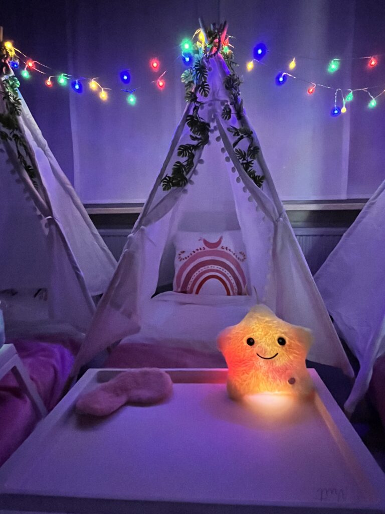 Tipi slaapfeestje tentjes met sterretjes